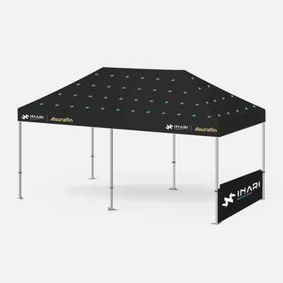 4m x 8m Pro 50 Printed Gazebo Bundle w/ Canopy + half wall + Strth Bar