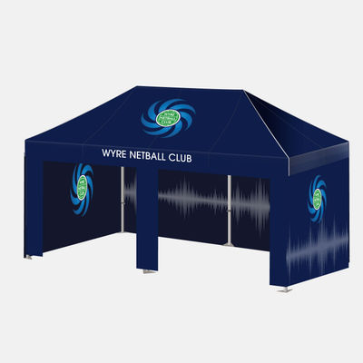 4m x 8m Pro 50 Printed Gazebo Bundle w/ Canopy + Door + 3 Dbl Walls