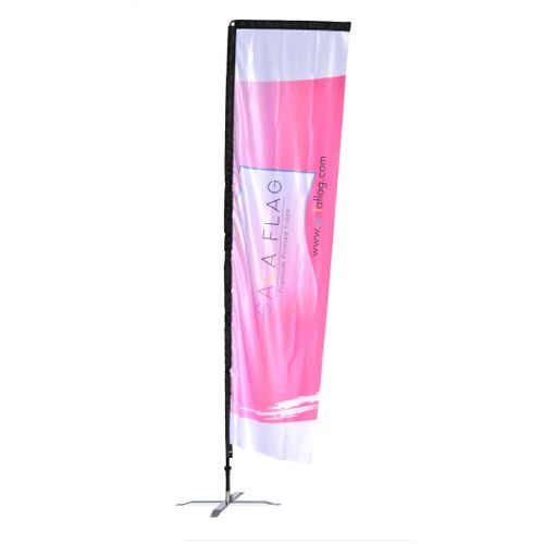 11.5 Ft Ice Cream Pink Feather Flag Banner – Windless Advertising Sign, 30% Wider, Polyester