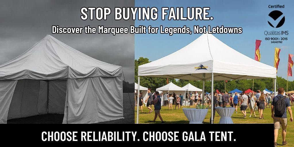 ISO 9001 certified commercial marquee by Gala Tent at UK event
